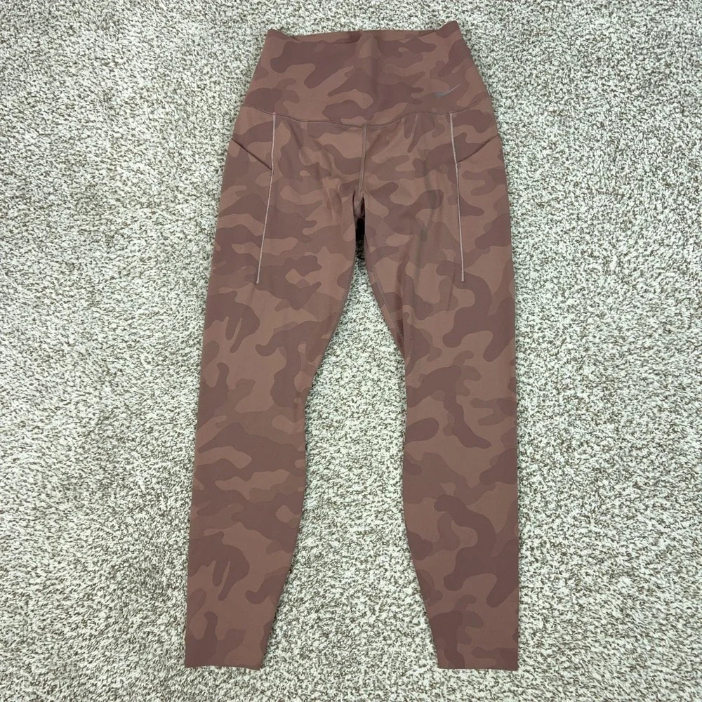 Nike Pants Womens M Red Camo Ankle Leggings Dri FIT Universa Yoga Gym Workout